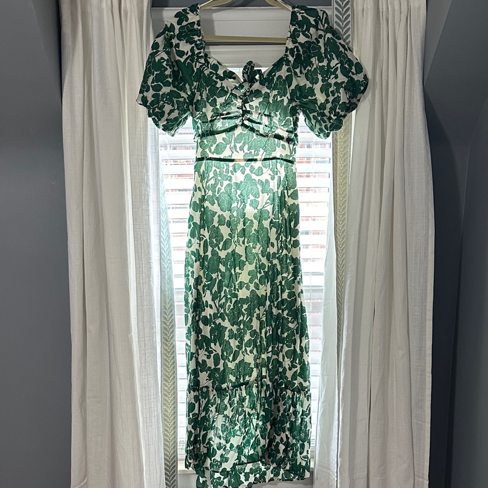 Free the Roses Green Floral Maxi Dress